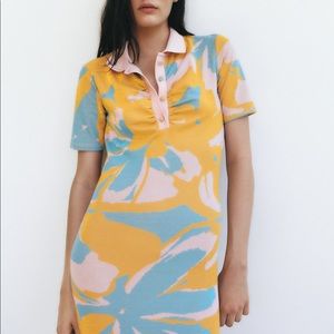 Zara ruched front button midi dress